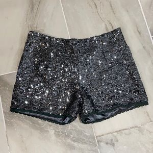 Olivaceous sequin shorts